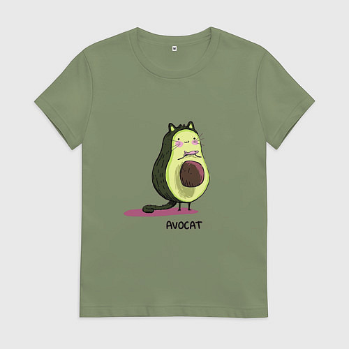 Женская футболка Авокадо кот - авокот / Авокадо – фото 1