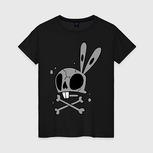 Женская футболка Череп зайца / Черный – фото 1