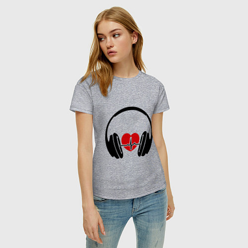 Женская футболка Музыка в сердце / Меланж – фото 3