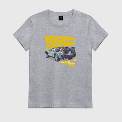 Футболка хлопковая женская Back to the Future, цвет: меланж