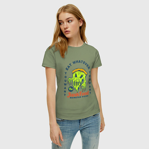 Женская футболка Monster Pizza / Авокадо – фото 3