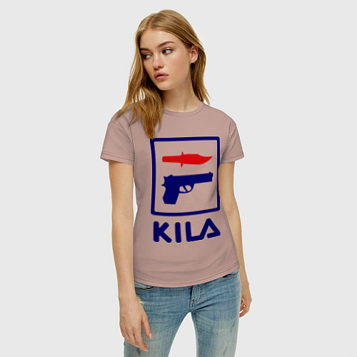 Женская футболка Kila Fila / Пыльно-розовый – фото 3