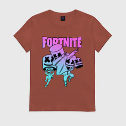 Футболка хлопковая женская FORTNITE x MARSHMELLO, цвет: кирпичный