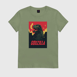 Футболка хлопковая женская Godzilla, цвет: авокадо