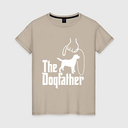 Футболка хлопковая женская The Dogfather - пародия, цвет: миндальный