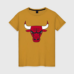 Футболка хлопковая женская Chicago Bulls, цвет: горчичный