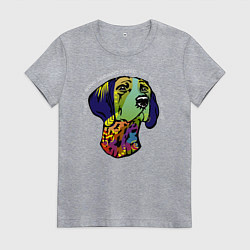 Футболка хлопковая женская Берегись курцхаара, цвет: меланж