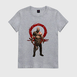 Футболка хлопковая женская GOD OF WAR, цвет: меланж