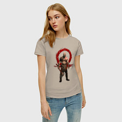 Футболка хлопковая женская GOD OF WAR, цвет: миндальный — фото 2