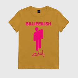 Футболка хлопковая женская BILLIE EILISH, цвет: горчичный