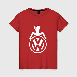 Футболка хлопковая женская Volkswagen Girl Z, цвет: красный