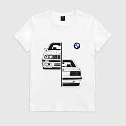 Футболка хлопковая женская BMW БМВ Z, цвет: белый