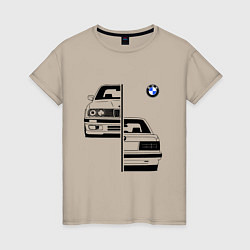 Футболка хлопковая женская BMW БМВ Z, цвет: миндальный