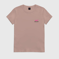 Футболка хлопковая женская SUBARU STI спина Z, цвет: пыльно-розовый