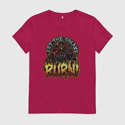 Футболка хлопковая женская Lets the galaxy burn, цвет: маджента