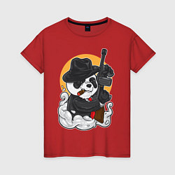 Футболка хлопковая женская Panda Gangster, цвет: красный