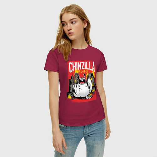 Женская футболка Шинзилла Атакует / Маджента – фото 3