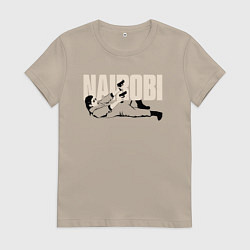 Футболка хлопковая женская БУМАЖНЫЙ ДОМ, цвет: миндальный