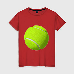 Футболка хлопковая женская Теннис, цвет: красный