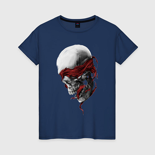 Женская футболка Череп Skull / Тёмно-синий – фото 1