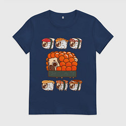 Женская футболка Мопс и роллы