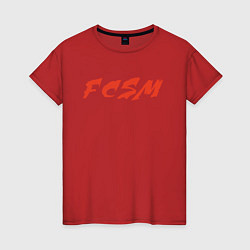 Футболка хлопковая женская FCSM, цвет: красный