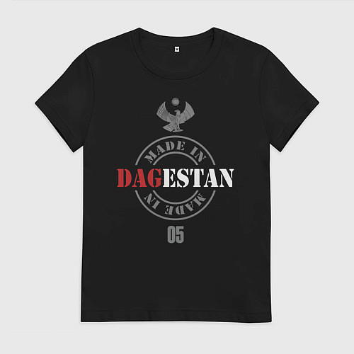Женская футболка Дагестан - печать / Черный – фото 1