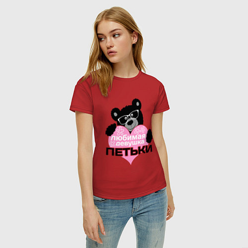 Женская футболка Любимая девушка Петьки / Красный – фото 3