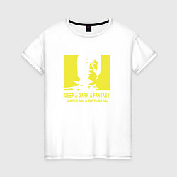 Футболка хлопковая женская VANSAMA OFFICIAL Yellow, цвет: белый