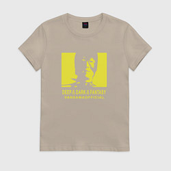 Футболка хлопковая женская VANSAMA OFFICIAL Yellow, цвет: миндальный