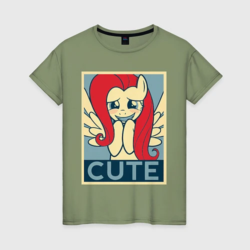 Женская футболка Fluttershy cute / Авокадо – фото 1