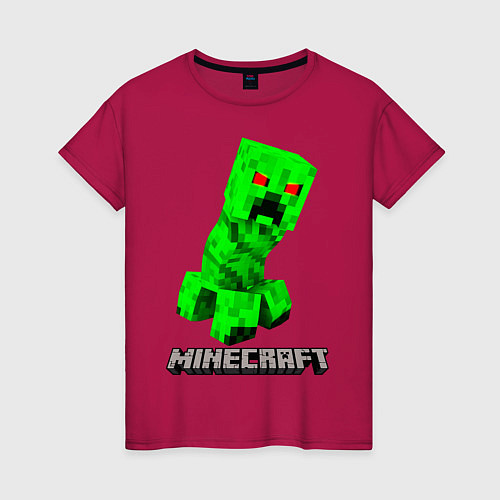 Женская футболка MINECRAFT CREEPER / Маджента – фото 1