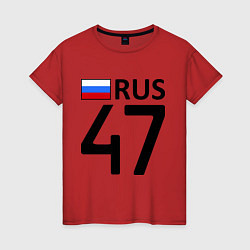 Футболка хлопковая женская RUS 47, цвет: красный