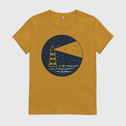Футболка хлопковая женская Маяк, цвет: горчичный