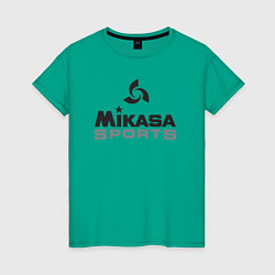 Футболка хлопковая женская MIKASA SPORTS, цвет: зеленый