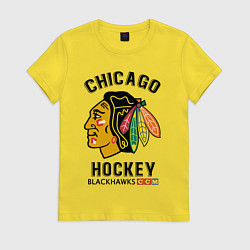 Футболка хлопковая женская CHICAGO BLACKHAWKS NHL, цвет: желтый