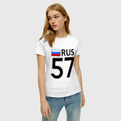 Футболка хлопковая женская RUS 57, цвет: белый — фото 2
