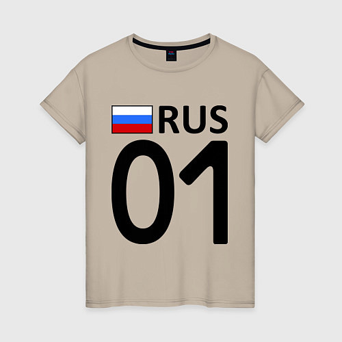 Женская футболка RUS 01 / Миндальный – фото 1