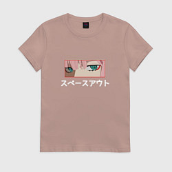 Футболка хлопковая женская Zero two, цвет: пыльно-розовый