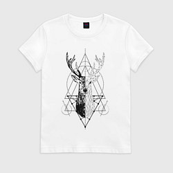 Женская футболка Polygonal deer
