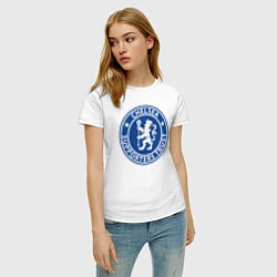 Футболка хлопковая женская Chelsea FC, цвет: белый — фото 2