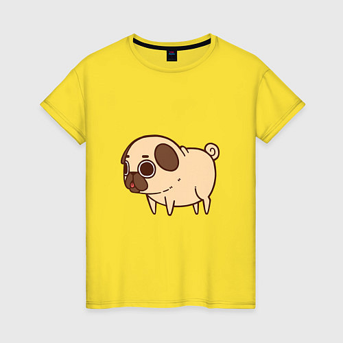 Женская футболка Мопс / Желтый – фото 1