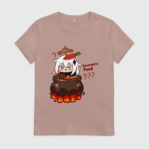 Женская футболка Genshin Impact Paimon food / Пыльно-розовый – фото 1