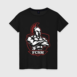 Футболка хлопковая женская FCSM, цвет: черный
