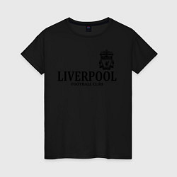 Футболка хлопковая женская Liverpool FC, цвет: черный