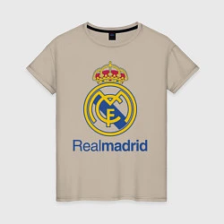 Футболка хлопковая женская Real Madrid FC, цвет: миндальный