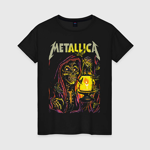 Женская футболка Metallica - скелет со свечой / Черный – фото 1