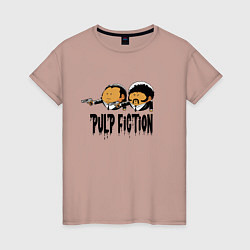 Футболка хлопковая женская Pulp fiction, цвет: пыльно-розовый