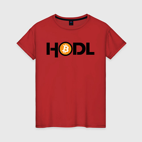 Женская футболка HODL Bitcoin / Красный – фото 1