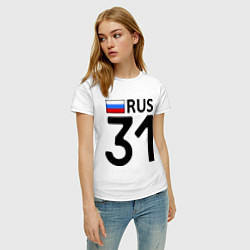 Футболка хлопковая женская RUS 31, цвет: белый — фото 2